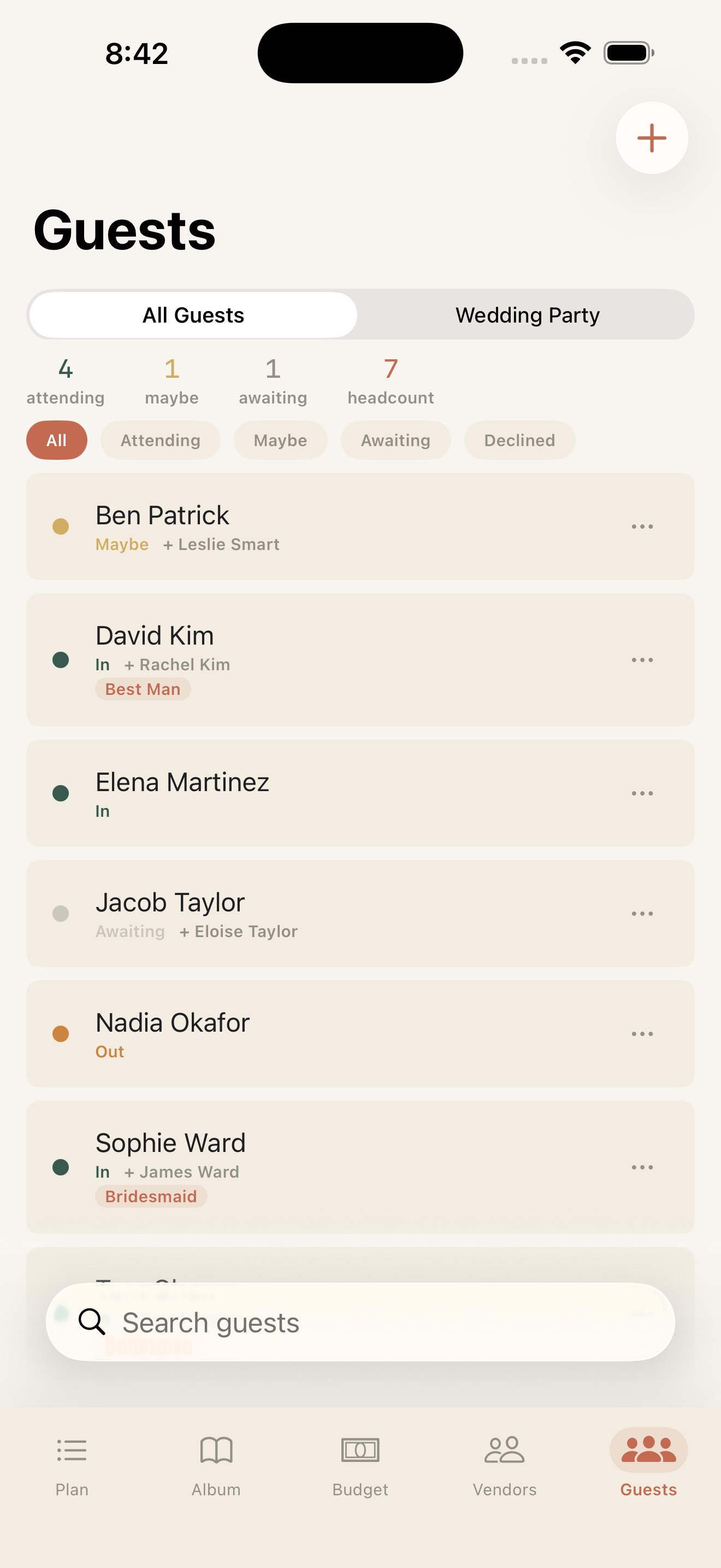 Guest list management